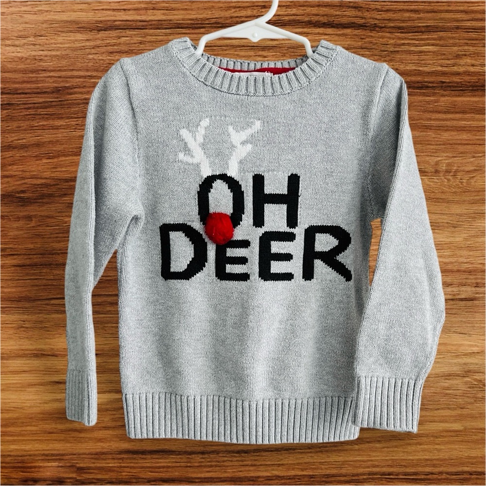 Gray Oh Deer Sweater